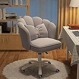 オフィスチェア デスクチェア パソコンチェア 360度回転 昇降機能付き 社長椅子 腰クッション付き キャスター付き椅子 テレワーク コンパクト ホームオフィスチェア 勉強 在宅勤務 (灰色, ビンテージ（ベロア）)