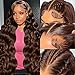 Dochuman 30inch Chocolate Brown Lace Front Wig Human Hair 13x6 Hd Lace Frontal Wigs Human Hair 200 Density Body Wave Wig Glueless Chocolate Brown pre Plucked Colored Wigs for Women