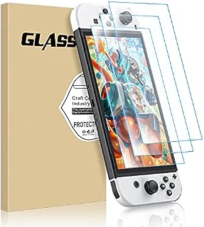 [3 Pack]Tempered Glass Screen Protector compatible with Nintendo Switch OLED Model, 0.3MM Ultra-Thin HD Film Protector compatible with Nintendo Switch OLED Model
