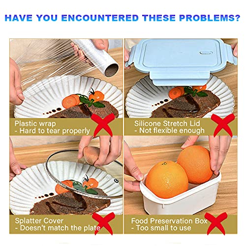 Image of 200PCS Plastic Elastic Bowl Covers Reusable,Food Storage Covers with Elastic Bowl Covers for Leftover, Plastic Covers for Bowls Fresh Keeping Bags for Family Outdoor Picnic (Thicken)