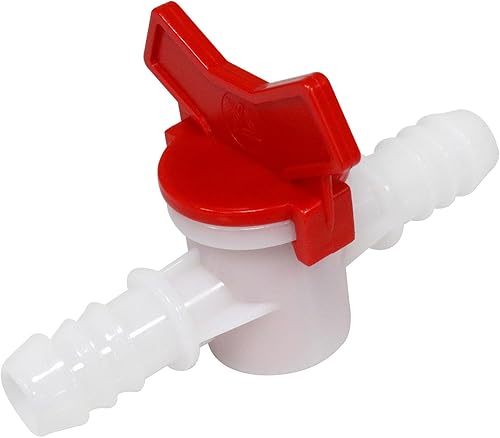 Miniatura 4 de Lovelysp - Válvulas de bola de púas blancas de 12 pulgada de identificación en línea, válvulas de bola para riego por goteo y acuarios, interruptor