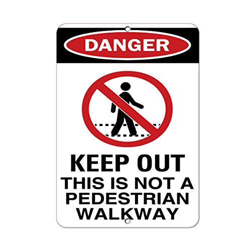 Plaque danger keep out en aluminium pour bloquer l'accès piéton interdit