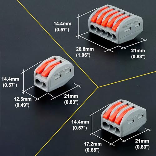Connecteurs électriques à levier Boîtier de 50 pièces pour câbles 28-12 AWG - 3