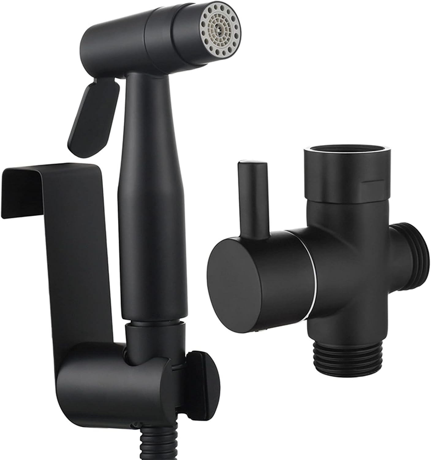 HandheldSprayer Stainless Steel Cloth Diaper Sprayer BlackSprayer for Toilet Set with T-Connector for Bathroom