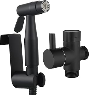 HandheldSprayer Stainless Steel Cloth Diaper Sprayer BlackSprayer for Toilet Set with T-Connector for Bathroom