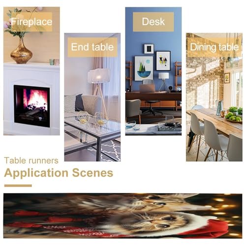 Chemin de table chat de Noël épais pour protéger et décorer votre table - 6