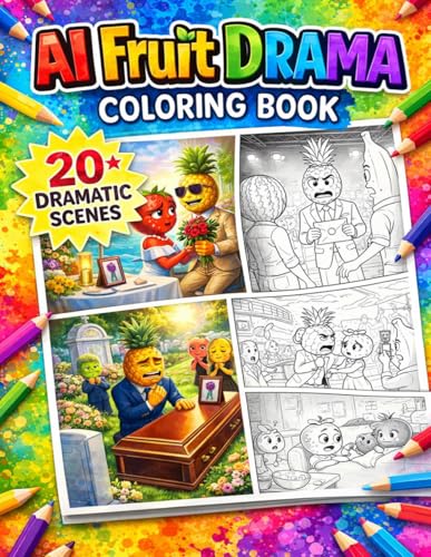 AI Fruit Drama Coloring Book: Color your favorite AI fruit drama scenes