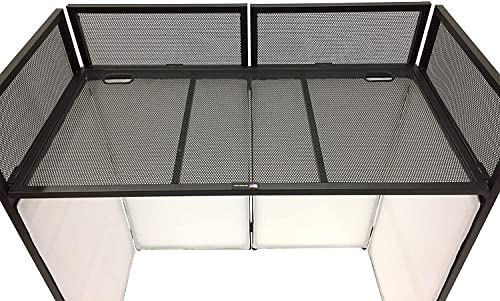 Black Arch Truss Combo Kit 7.6 ft. Height 5 ft. Width+DJ Facade W/40"x20" table Heavy-Duty Truss and B/W DJ Facade All-In-One Combo Kit