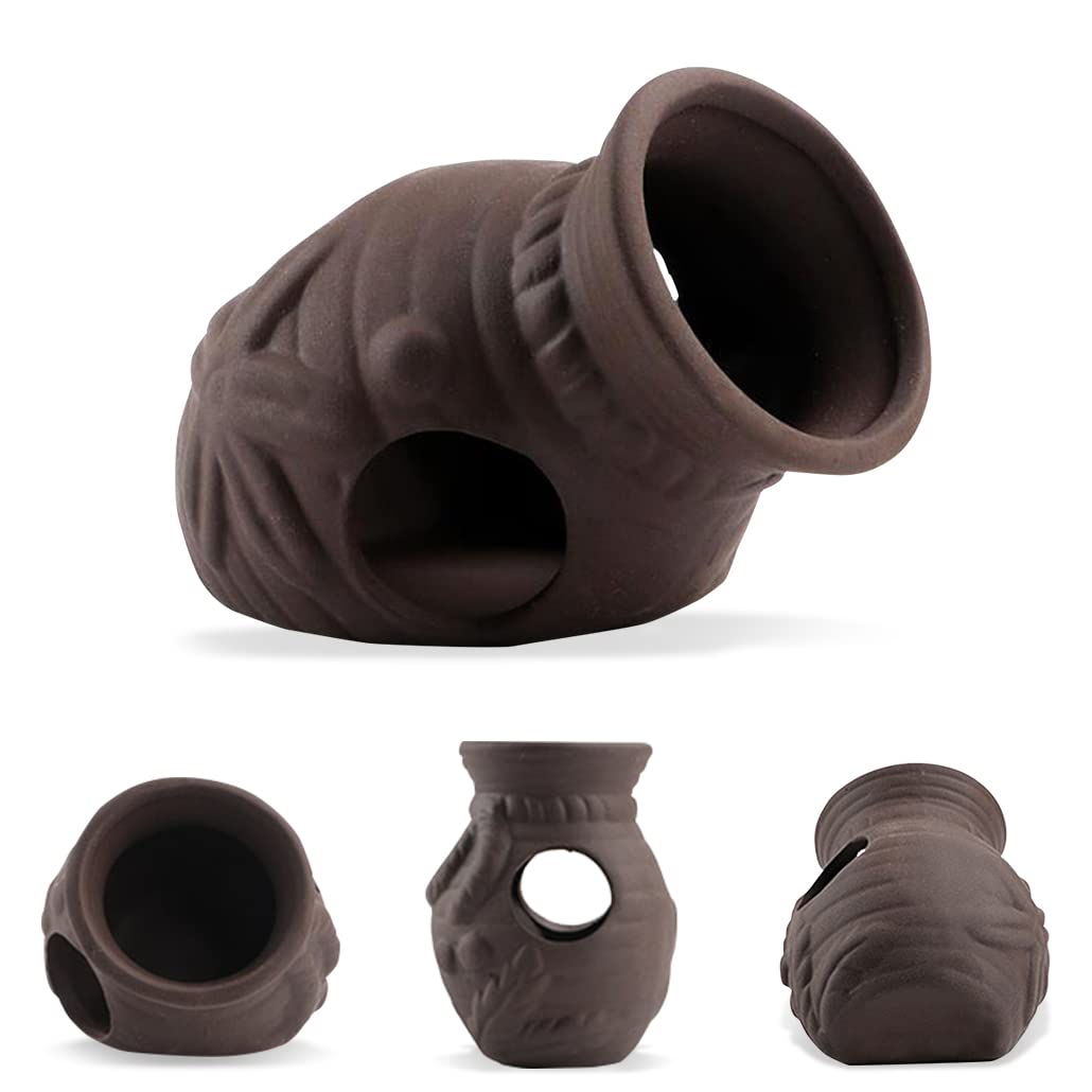 Aquarium Decoration Themed Ornaments Ceramic Fish Tank Cave Aquarium Ornaments for Betta Cichlid Aquarium Accessories Landscaping Rock Cave Decoration Fish Shrimp Hiding (Vase)