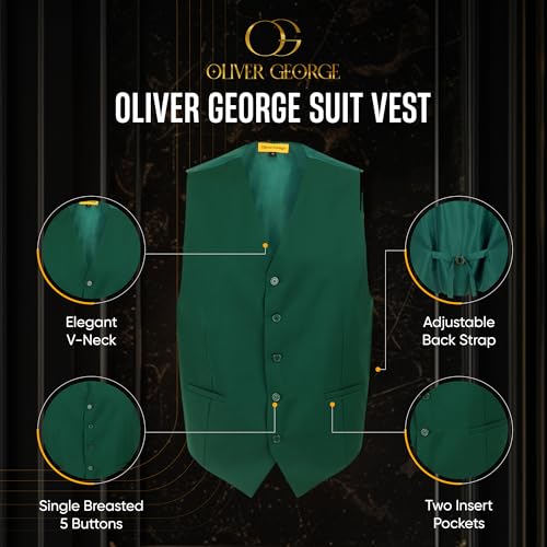 Oliver George Men’s Solid Formal Suit Vest Tuxedo Waistcoat Business Dress Vest For Suit or Tuxedo4