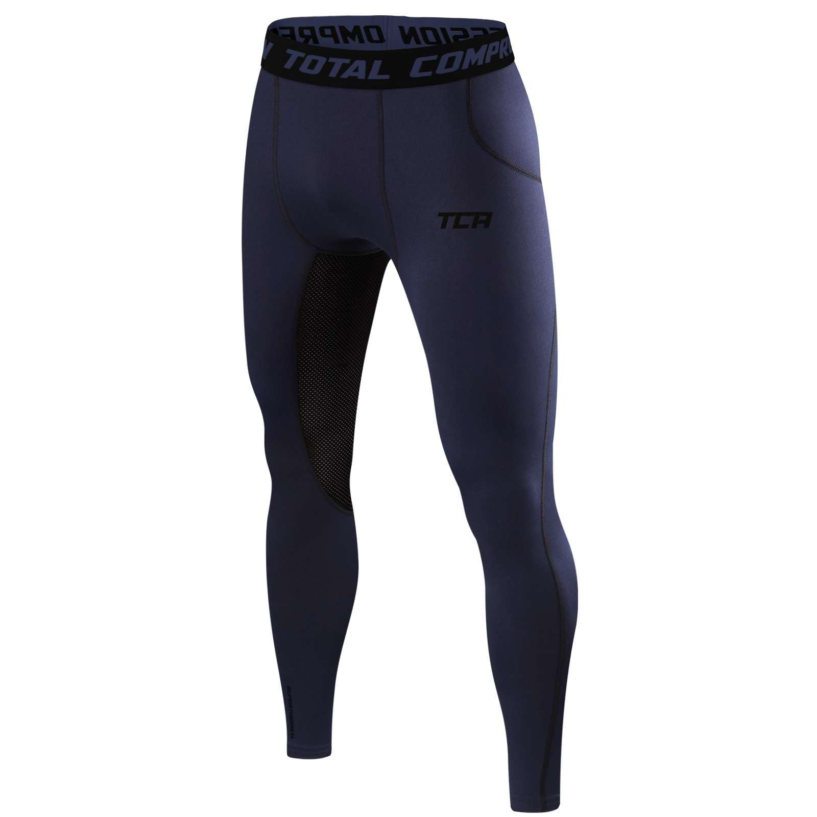 Tca Men's Navy Eclipse Superthermal Compression Armour Base Layer Thermal Under Tights - M