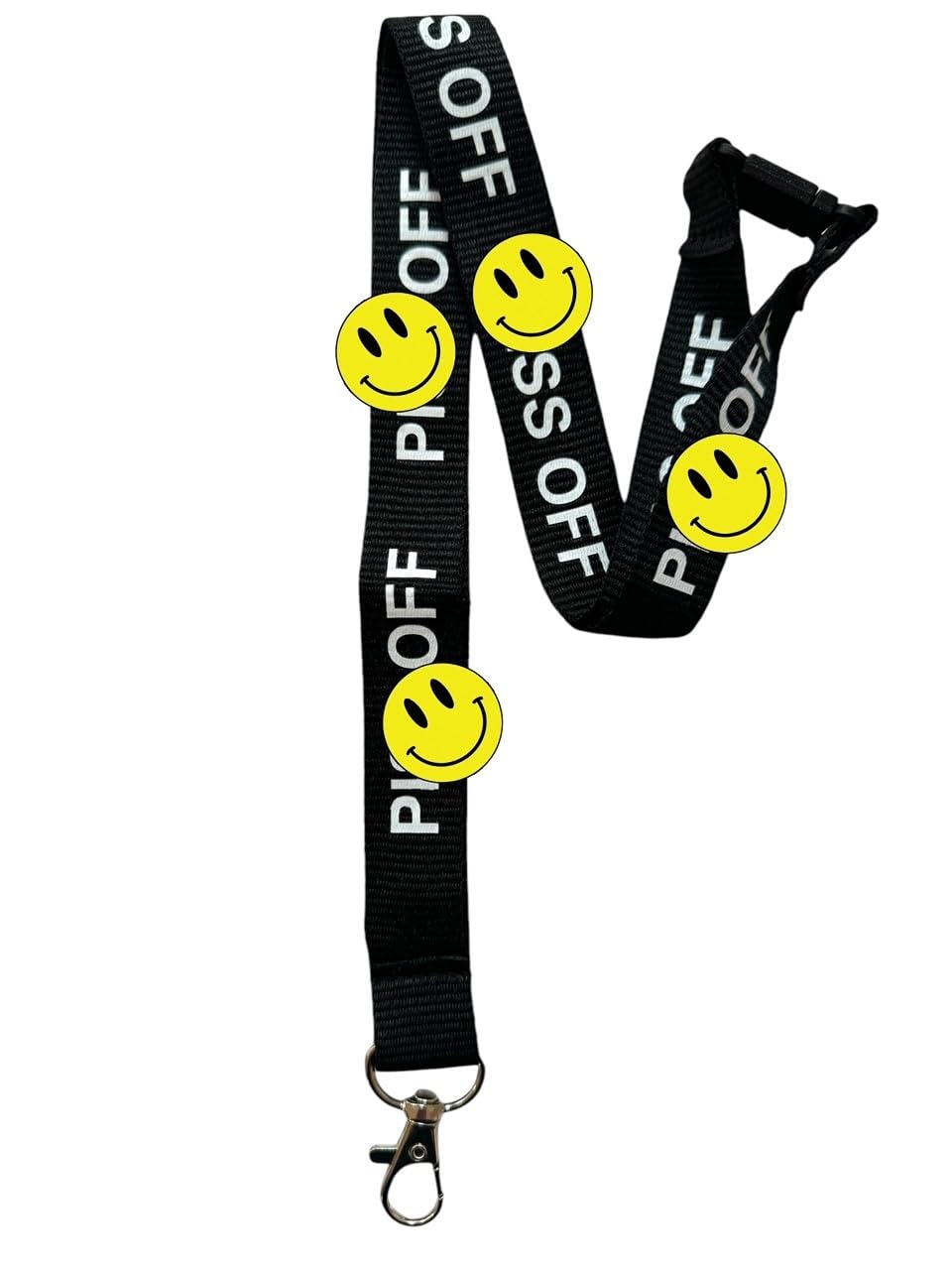 PAC Supplies Global Offensive Swearing Lanyard With Safety Breakaway, Black, Large