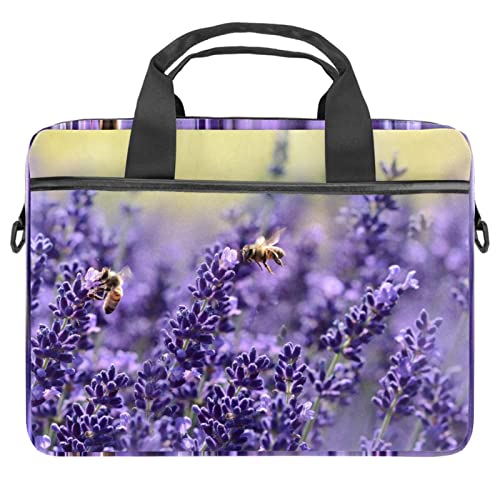 Sacoche PC portable lavande pour le bureau | Sac à bandoulière fleuri violet 13,3 pouces étudiant