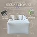 Hand Towel Box Cover Holder by Hirano's BAZAAR - Vegan Leather, Compatible with Kleenex Disposable Paper Hand Towels (Pure White)