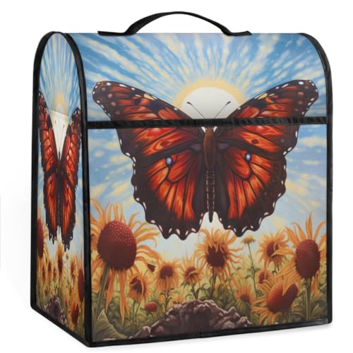 Coffee Maker Cover Sunflower Butterfly Kitchen Appliance Covers Small Appliance Covers Blender Cover Juicer Cover Dust Covers for Kitchen Appliances with Top Handle and Pockets,Washable,C469