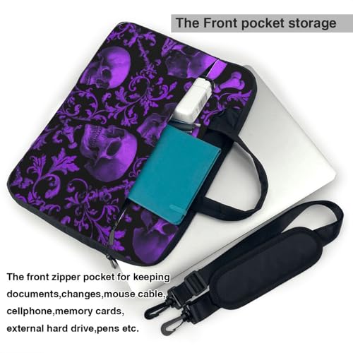 Bolso para portátil estampado de calaveras moradas 13 pulg. miniatura 6