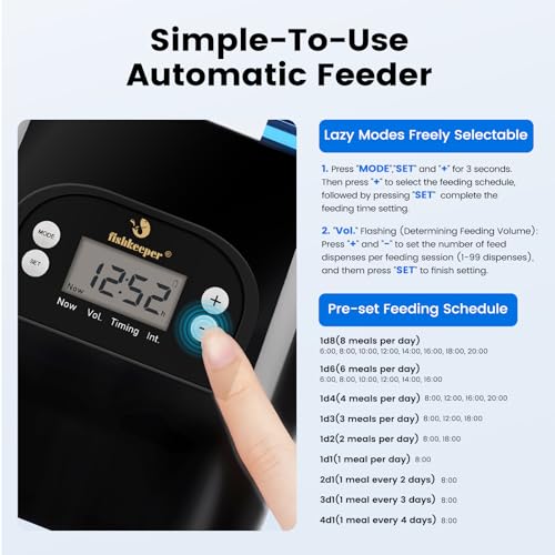 Image of fishkeeper Automatic Fish Feeder for Pond, LCD Programmable Fish Feeder
