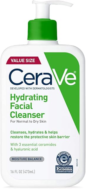 CeraVe Nawilżająca emulsja do oczyszczania twarzy, 473 ml, do codziennego użytku, do skóry suchej i normalnej