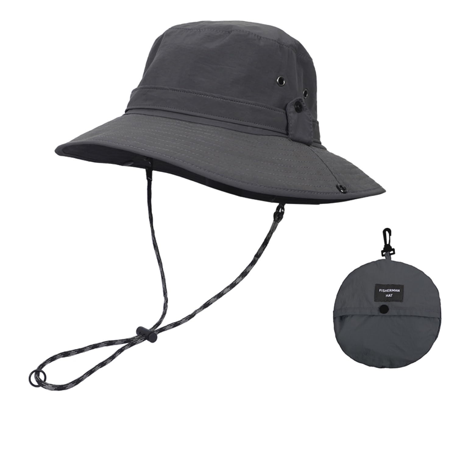 Sun Hat, Fishing Hat for Men, Foldable, Boonie Hat, Quick Dry, Light Weight, Adjustable Size 22”-25” (55-63 cm)