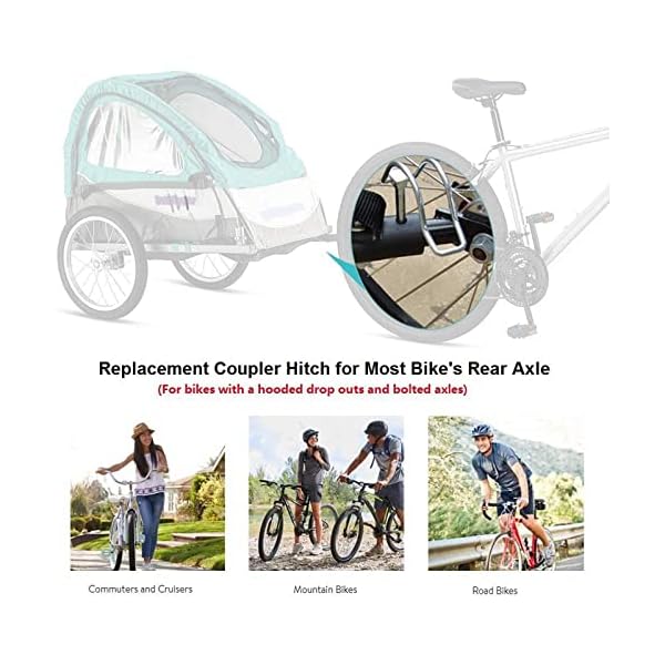 BSSOK Fahrrad Anhängerkupplung, Fahrradanhänger Adapter für Kinderanhänger, Fracht und Haustier Fahrrad Anhängerkupplung Zubehör – Bild 5