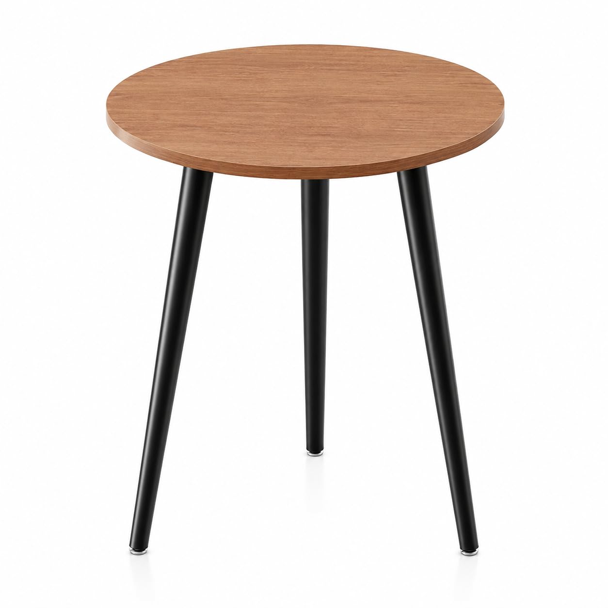 APICIZON Mesa auxiliar redonda de madera - Pequeña, fácil de montar, 42x42x51CM, estilo escandinavo, nogal para salón, dormitorio, balcón, cuarto de flores