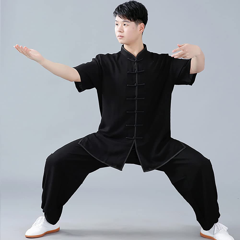 2 Pièces Tenue de Tai Chi légère Manches Courtes pour Homme et Femme Été