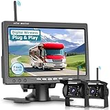 Wireless Backup Camera Kit, Sellrich Reverse Camera with 7 Inch 1080P IPS Monitor 2 Cameras, Support DIY Parking Line BSD Image Flip IR Night Vision Waterproof Rear View Camera