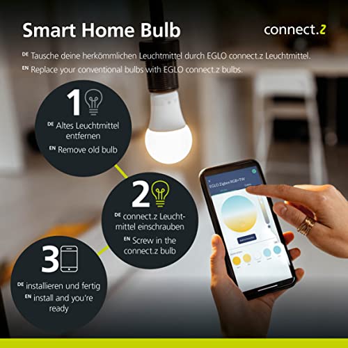 Eglo Connect.z Smart Home E27 LED Filament Light Bulb, G95, ZigBee, app and Voice Control, dimmable - Image 2