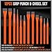 HORUSDY 28-Piece Heavy Duty Punch and Chisel Set, Including Taper, Cold Chisels, Pin, Center Punch
