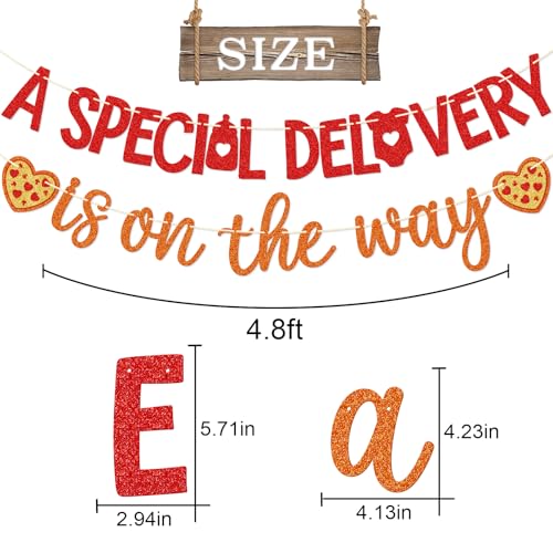 GXSOVSO Pizza Baby Shower Decorations, A Special Delivery Is on the Way Banner, Pizza Party Decorations, NO-DIY - image 2
