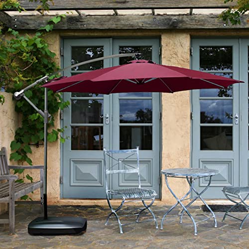 Parasol cantilever de 3m con soporte para jardín terraza y deck 3