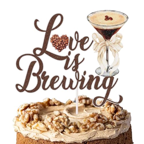 Love is Brewing Cake Topper Coffee Themed Bridal Shower Decorations