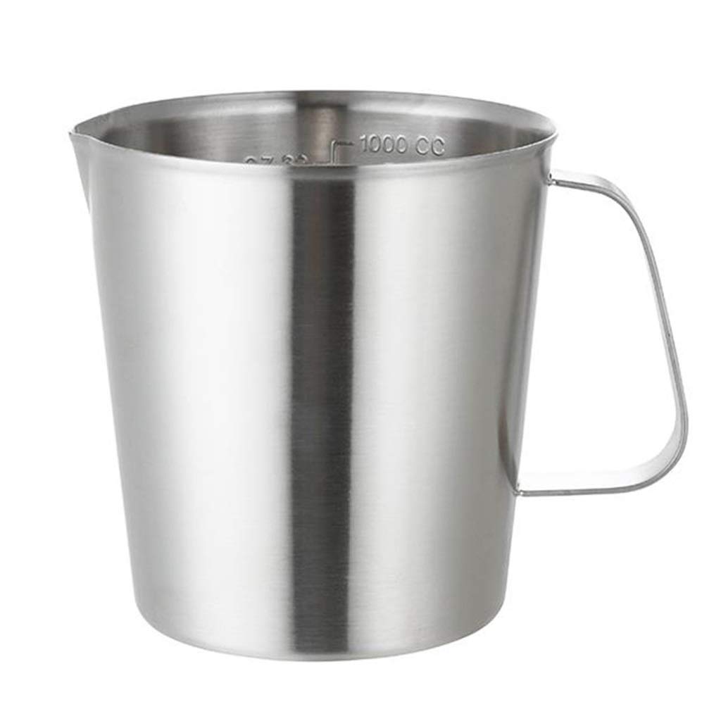 A1DFDFGOQSFG Measuring Cup, Stainless Steel Clear Scale Heat Resistant Coffee Pull Flower Liquid Measuring (Size : 500ml) ()
