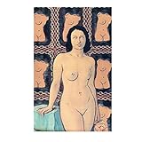 Htt-Kup-Rpp Rene Magritte《Lola de Valence》Cuadro Decorativo póster artístico Canvas Lienzo Impresión Decoración De Interiores Cuadros Para Sala Comedor Recamara Oficina （30x48cm） 12x19inch,Sin Marco