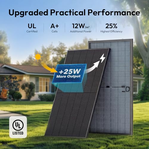 Image of JJN Bifacial 2PCS 425 Watt Solar Panel, N-Type 16BB 850W Solar Panels, 25% High Efficiency Monocrystalline Solar Module for 12V /24V /48V PV System for Homes Rooftop Farm RV and Off-Grid Applications