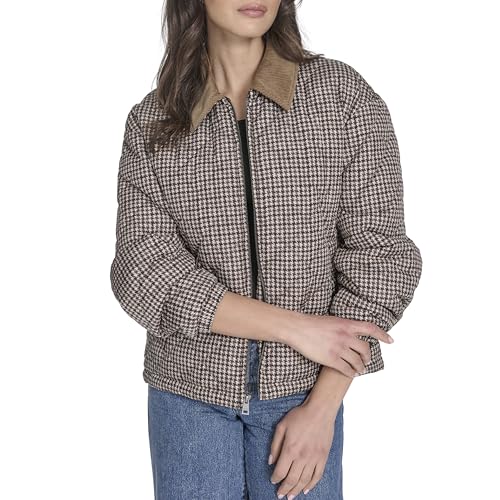 Levi's Women's Houndstooth Diamond Quilted Jacket with Cozy Corduroy Collar - Small Size - Image 9