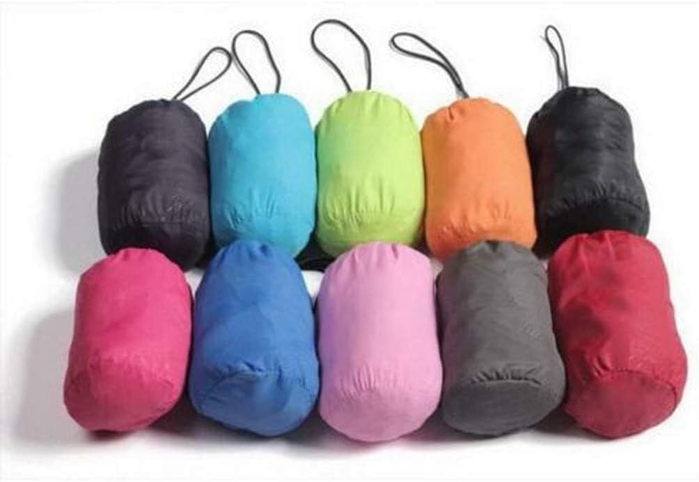 Womens Lightweight Waterproof Rain Jacket Packable Hooded | Folds into pouch, sealed seams block rain and wind, drawstring hood and hem for golf hike travel.