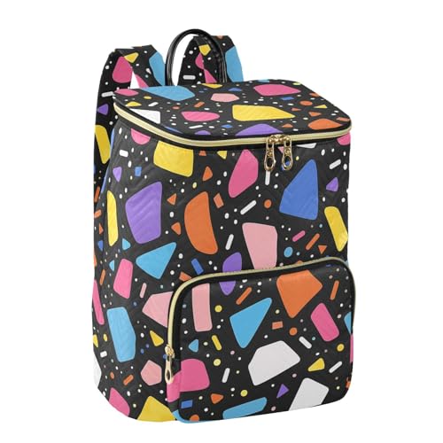 KLL Colorful Geometric Pattern Women Backpack Cute Waterproof Ladies Backpack Shoulder Bag for Gym Work Travel2