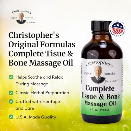 Christopher&rsquo;s Original Formulas Complete Tissue & Bone Massage Oil, 4 fl oz | Herbal Topical Oil for Massage & Skin Care