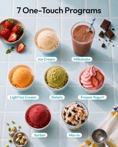 Image of EUHOMY 7-in-1 Ice Cream Maker, 2 Pints for Gelato, Sorbet & Milkshakes