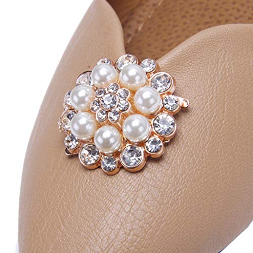 ruiruiNIE 2 Pieces/Set Shoe Clip Women Lady Shoes Decoration DIY High Heel Sandals Charms Pearl Rhinestone Fashion Unique Floral Ornament Clips Buckle
