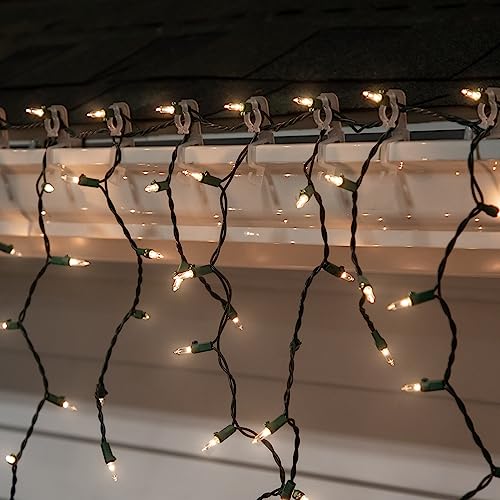 Northlight 26ct All-in-One Universal Gutter and Shingle Christmas Light Clips, 3.5", Clear
