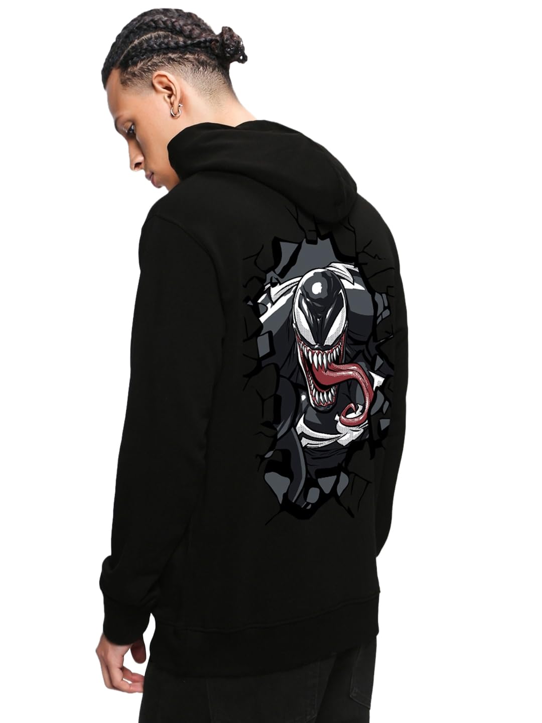 bewakoof Official Marvel Merchandise Men's Graphic Print Regular Fit Full Sleeve Fleece Hoodies-picture-10