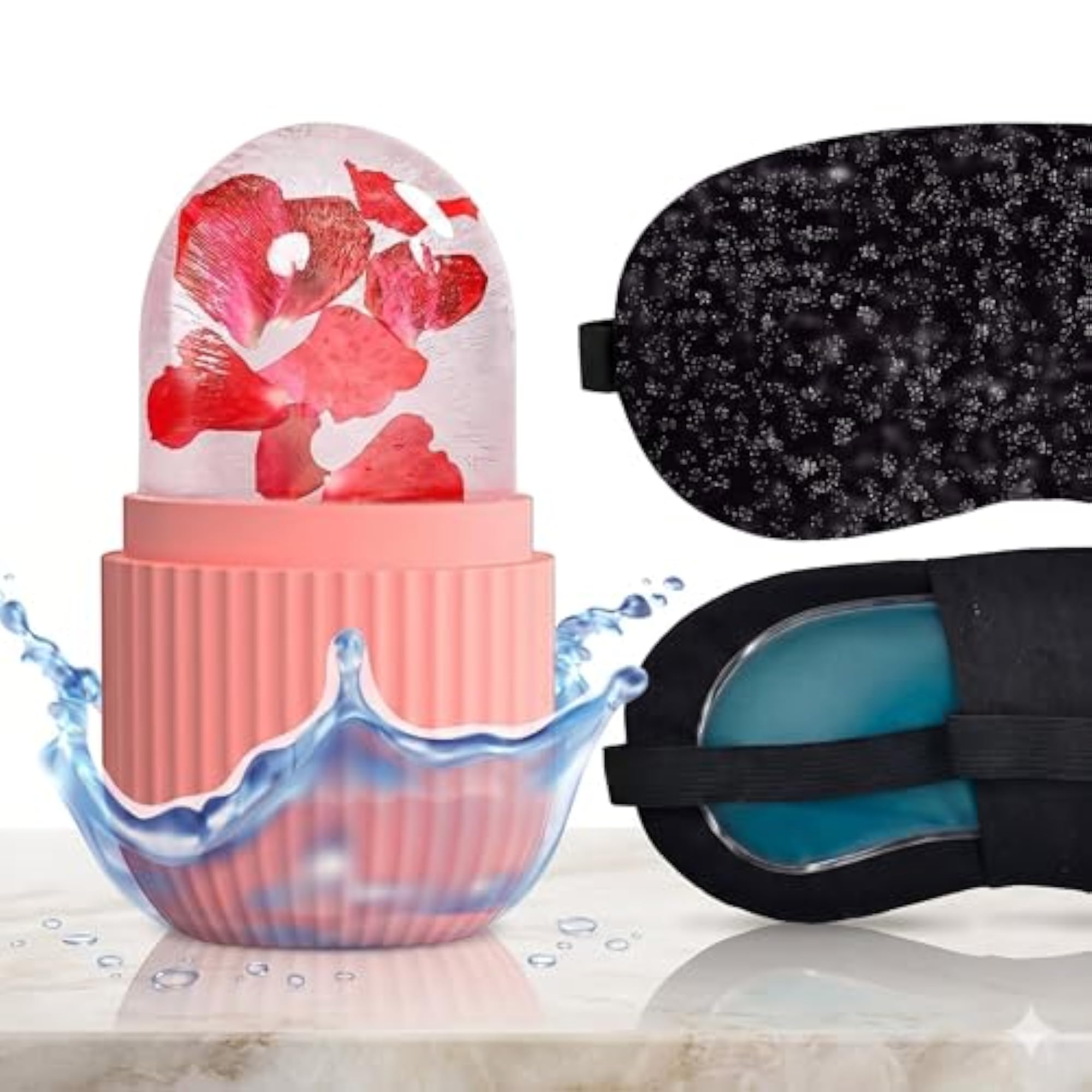 Cold Compress Face Kit, Eye Mask & Ice Cup Roller
