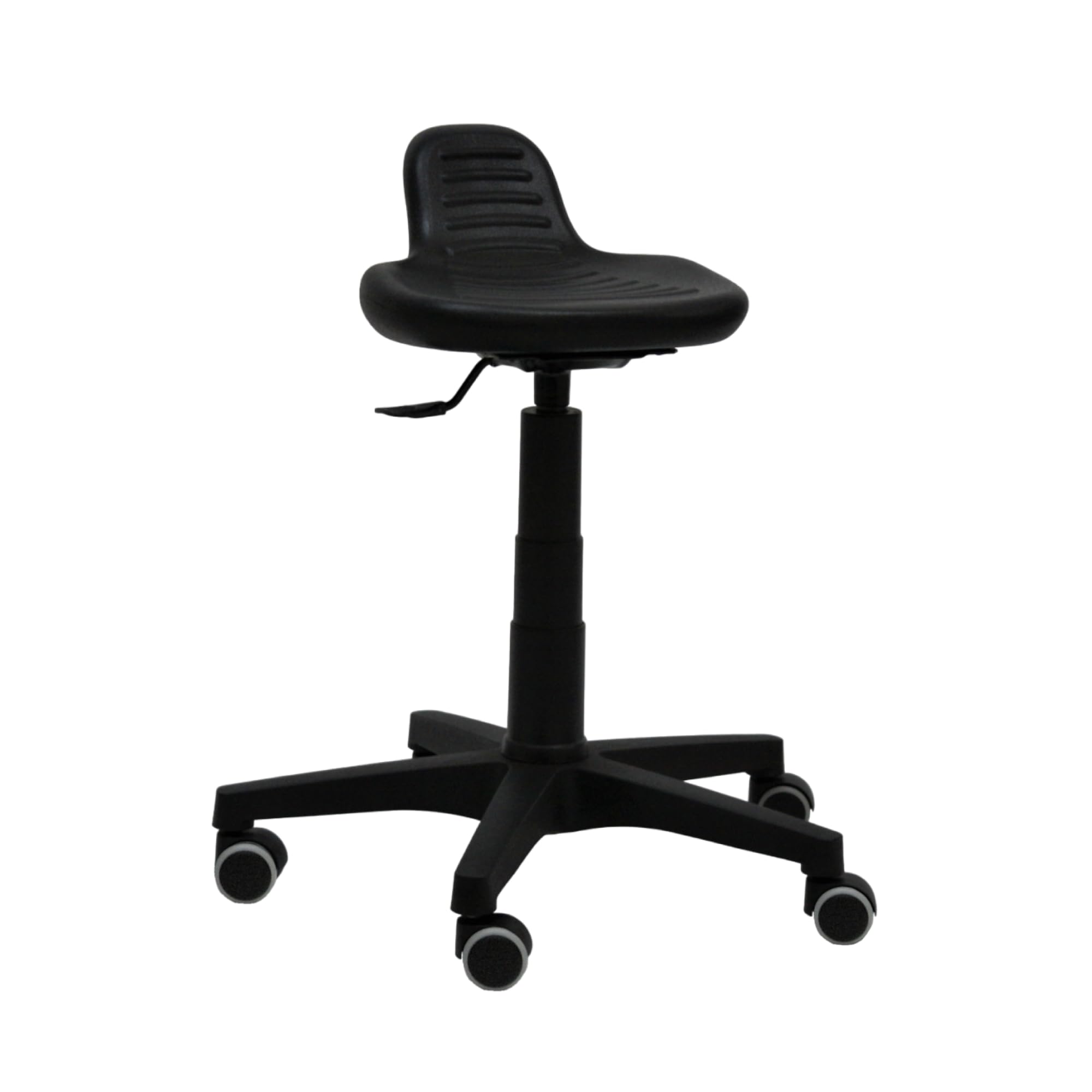 Silla de Trabajo Mini Work de Poliuretano. Alto, con reposapies y Ruedas de Nylon (Base Negra)