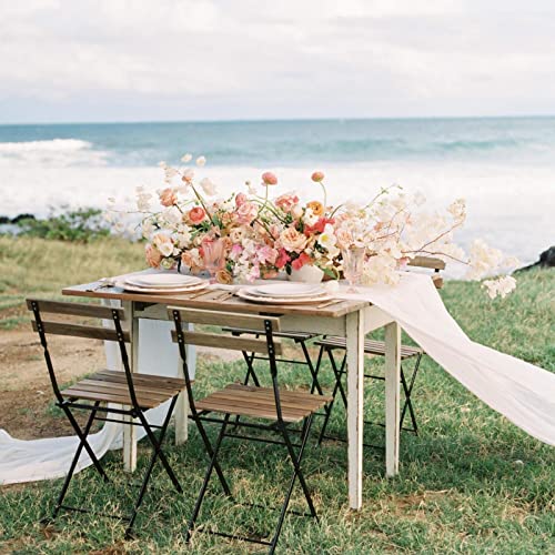 Soardream White Chiffon Table Runner 2 Packs 27X120 Inches Romantic Rustic Wedding Table Runner 10Ft Long Table Runners For Bridal Shower Decorations #TOP1