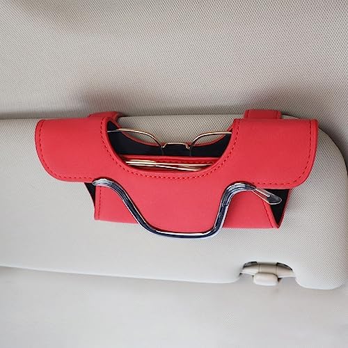 UHONSN Leather Sunglasses Holder for Car Visor Sunglass Clip Eyeglass