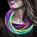 Lumistick 22 Inch Glow Stick Necklaces | Non-Toxic & Kids Safe Light Up Neckwear | Bendable Sticks with Connectors | Glows in The Dark Night Party Favor (Color Assortment, 50 Necklaces)
