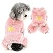 Ranphy Fleece Dog Pajamas for Small Dog Boy and Girls Pet Pjs with Crown Embroidery Puppy Pyjamas with D-Ring Autumn Winter Super Soft Warm Pullover Chihuahua Yorkie Boysuit Cat Apparel, Pink, L