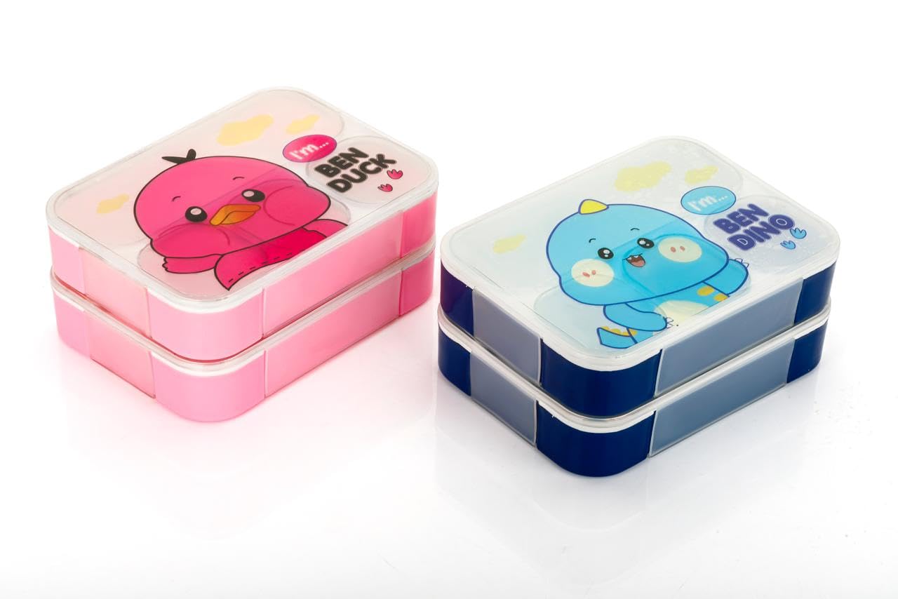 NAVRANG Leak Proof Designed BPA Free Plastic Lunch Tiffin Box for Kids, Men and Women for Office, School and Picnic (Pink)-picture-16